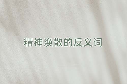 精神涣散的反义词