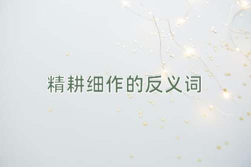 精耕细作的反义词