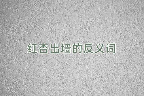 红杏出墙的反义词