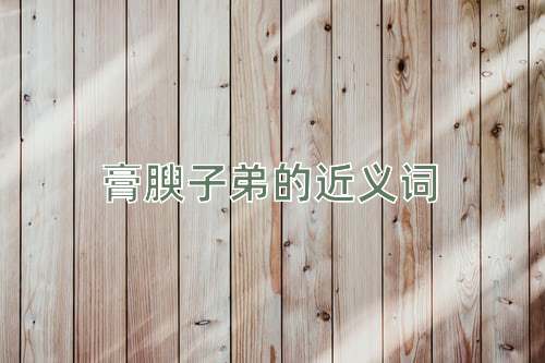 膏腴子弟的近义词