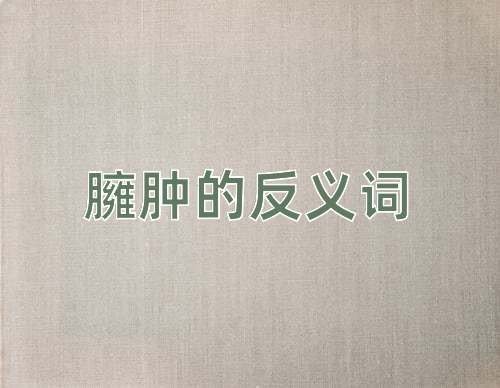 臃肿的反义词