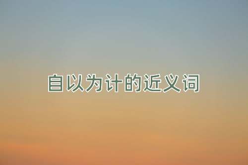 自以为计的近义词