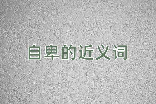 自卑的近义词