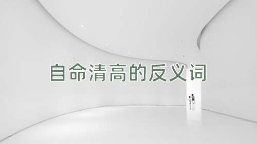 自命清高的反义词