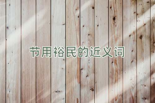 节用裕民的近义词