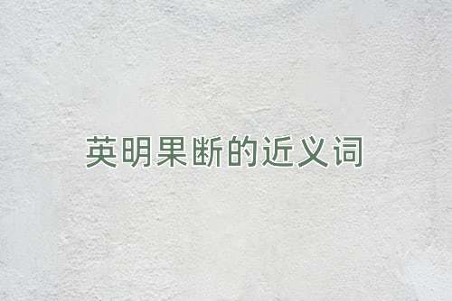英明果断的近义词