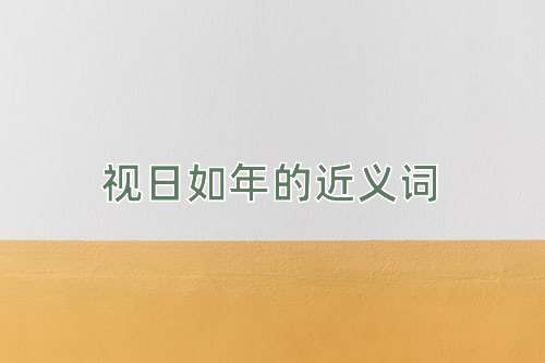 视日如年的近义词