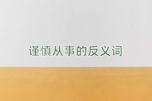 谨慎从事的反义词