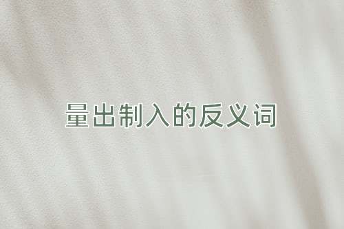 量出制入的反义词