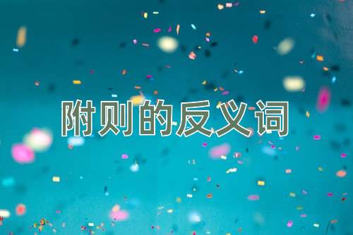 附则的反义词