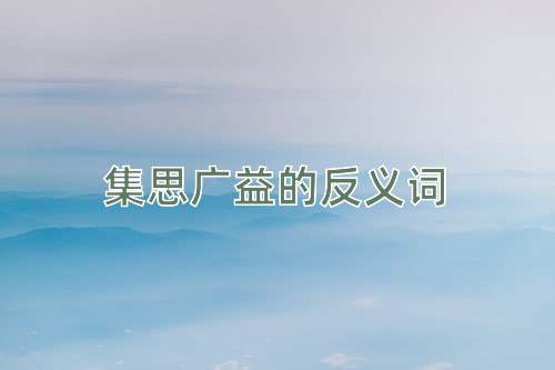 集思广益的反义词