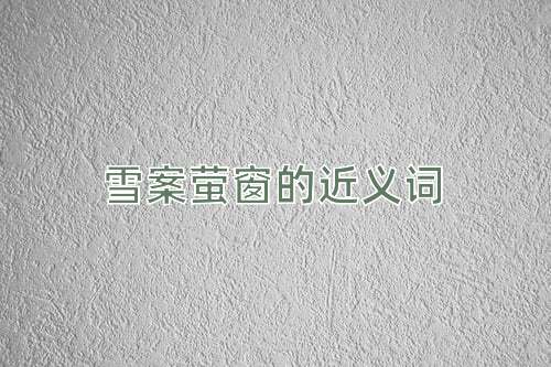 雪案萤窗的近义词