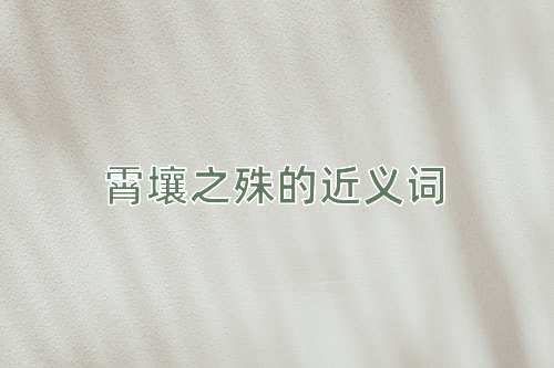 霄壤之殊的近义词