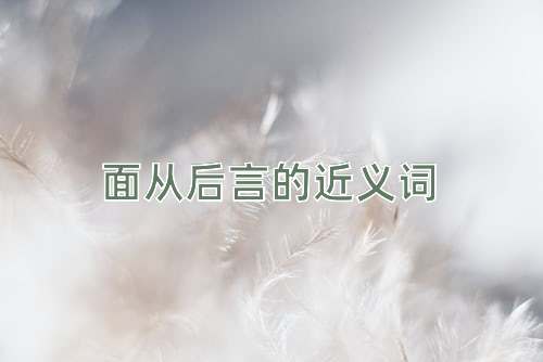 面从后言的近义词