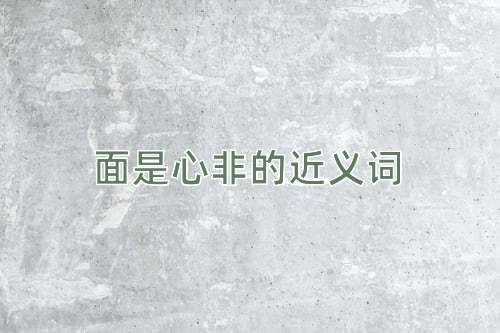 面是心非的近义词