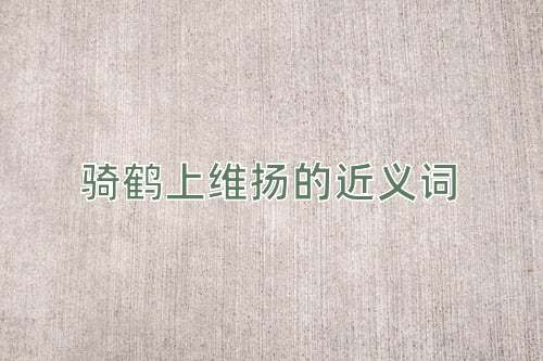 骑鹤上维扬的近义词