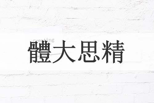 體大思精