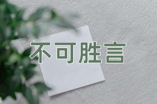 成语不可胜言