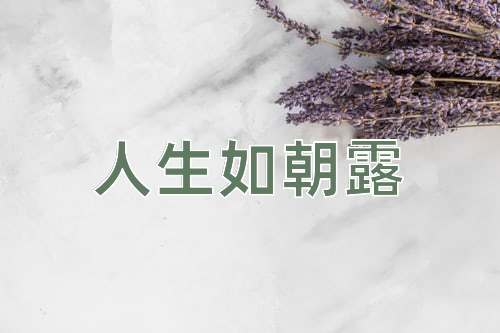 成语人生如朝露