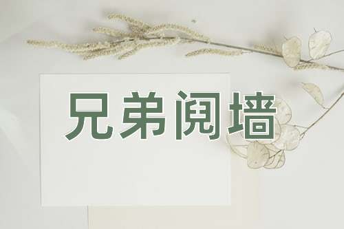 成语兄弟阋墙