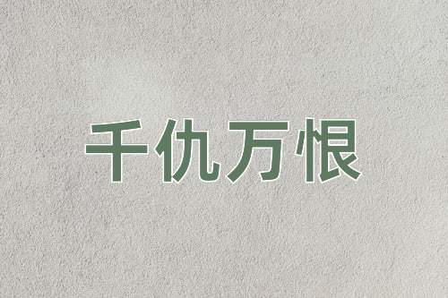 成语千仇万恨