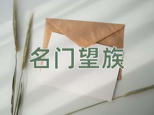 成语名门望族