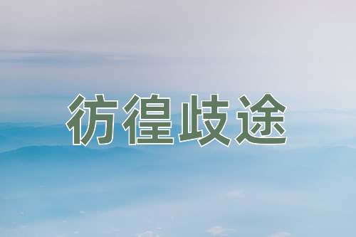 成语彷徨歧途