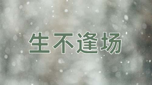成语生不逢场