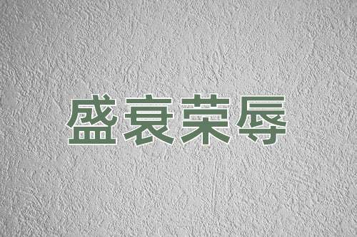 成语盛衰荣辱