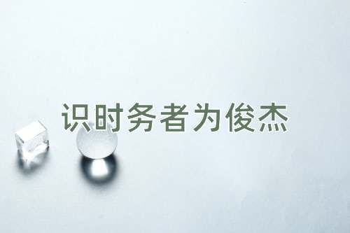 成语识时务者为俊杰