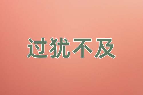 成语过犹不及